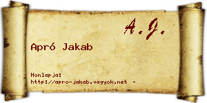 Apró Jakab névjegykártya